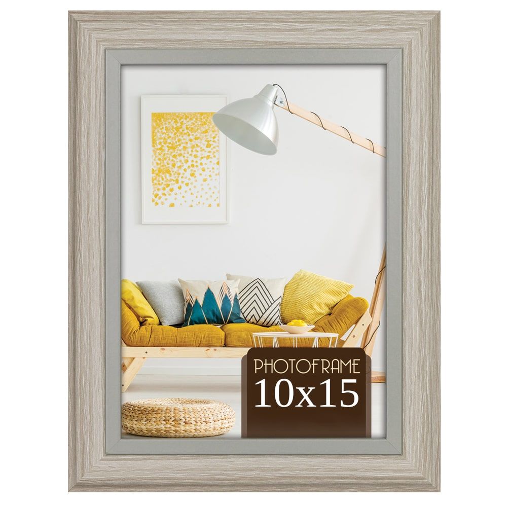 matches21 - Webshop Bilderrahmen Fotorahmen Holz weiss grau gemasert rustikal Hoch Quer 4 Formate 125006 1 1 2