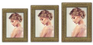 matches21 - Webshop Bilderrahmen Fotorahmen Kunststoff golden filigran verziert und Ornamente 3 Formate 119327 1 19