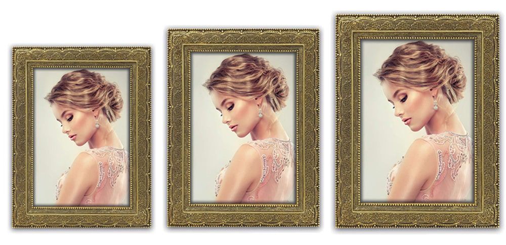 matches21 - Webshop Bilderrahmen Fotorahmen Kunststoff golden filigran verziert und Ornamente 3 Formate 119327 1 13