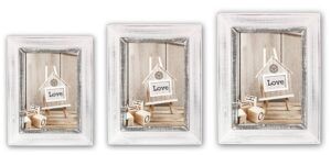 matches21 - Webshop Bilderrahmen Fotorahmen Wechselrahmen Holz weiss Innenkanten grau Shabby 3 Formate 119216 1 17