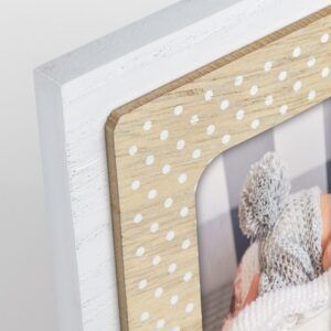 matches21 Bilderrahmen Holz weiss braun Dekor 3D Punkte Baerchen Lolli Harz Hoch 10x15 cm 124994 7 1 8