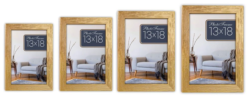 matches21 - Webshop Bilderrahmen Holzrahmen Wechselrahmen Fotorahmen Holz gold mit Struktur 4 Formate 119247 1 36