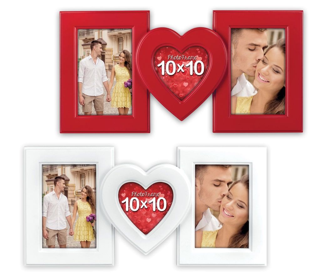 matches21 - Webshop Bilderrahmen Holzrahmen Wechselrahmen Herzrahmen 10x15 und 10x10 cm 1 Stk 2 Farben 121620 1 1