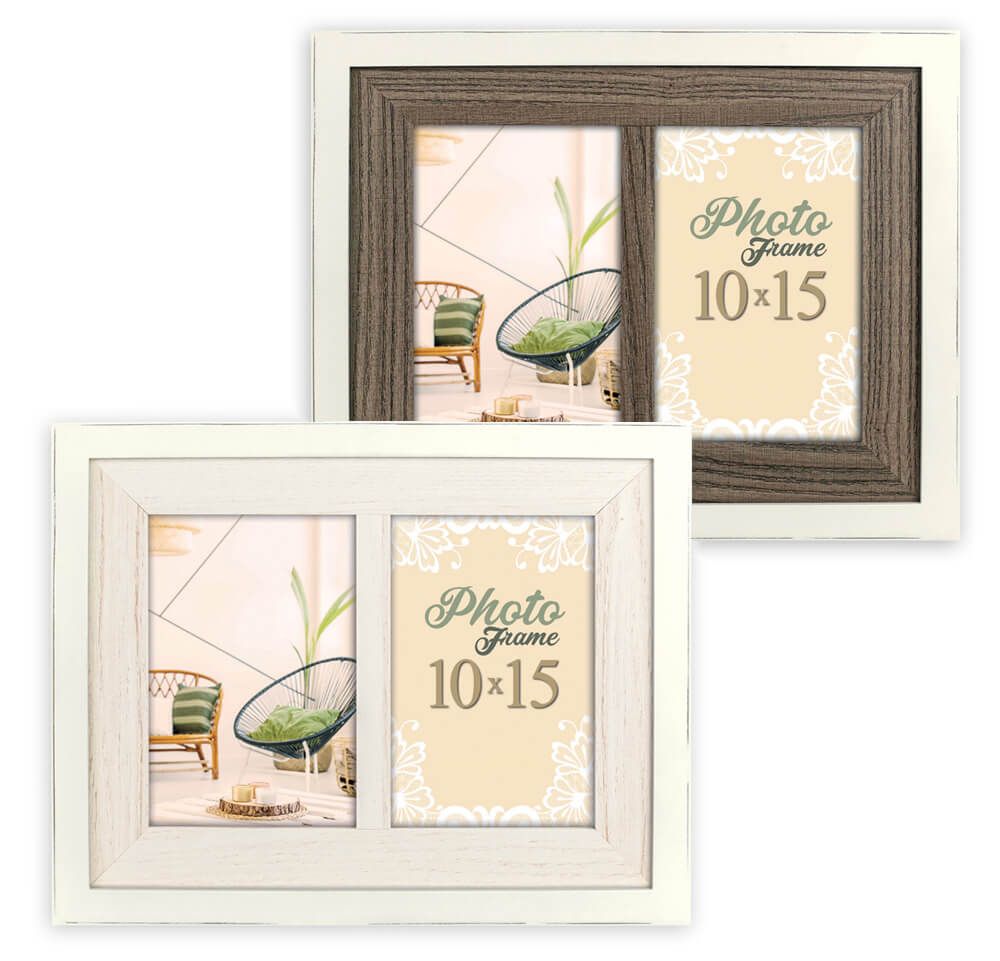 matches21 Bilderrahmen Holzrahmen Wechselrahmen Portraetrahmen 10x15 cm 1 Stk 2 Farben 121636 1 1