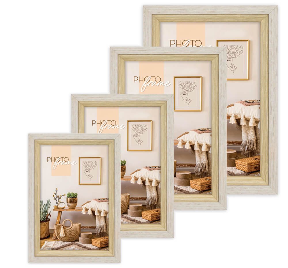 matches21 - Webshop Bilderrahmen Holzrahmen Wechselrahmen Portraetrahmen Holz braun beige 1 Stk 4 Formate 121649 1 1