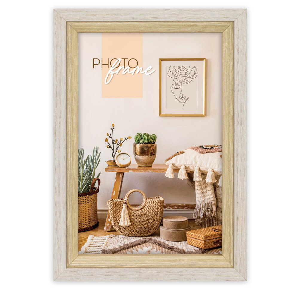 matches21 - Webshop Bilderrahmen Holzrahmen Wechselrahmen Portraetrahmen Holz braun beige 1 Stk 4 Formate 121649 1 1 2