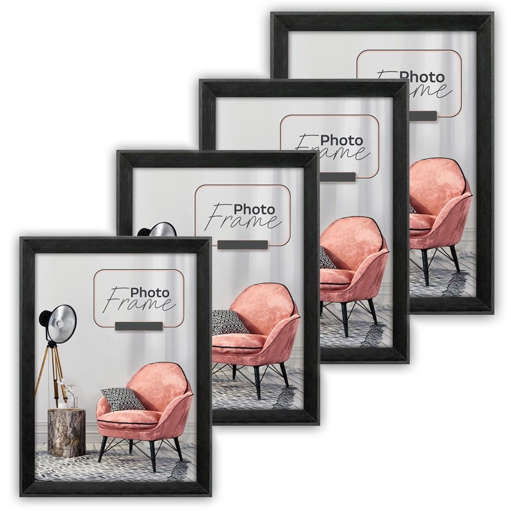 matches21 - Webshop Bilderrahmen Holzrahmen Wechselrahmen Portraetrahmen Holz schwarz 1 Stk 4 Formate 121654 1 1