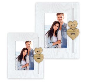 matches21 - Webshop Bilderrahmen Holzrahmen Wechselrahmen Portraetrahmen weiss Herzen 1 Stk 2 Formate 121611 1 5