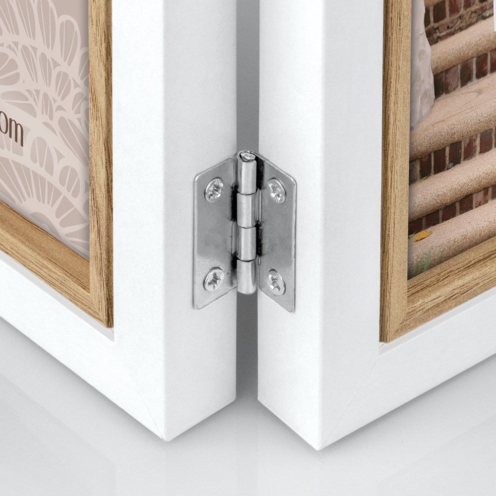 matches21 - Webshop Bilderrahmen Klapprahmen Wechselrahmen Holz weiss klappbar 3 Bilder 1 Stk 10x15 cm 126097 1 1 2