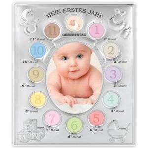 matches21 - Webshop Bilderrahmen Metall silberfarben 1 Lebensjahr Baby 3D Praegungen Hoch 19 5x24 cm 124958 1 9