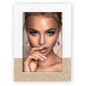 matches21 - Webshop Bilderrahmen Rahmen Fotos Bilder Holz in weiss und weiss Glitter 1 Stk 2 Formate 121584 1 8