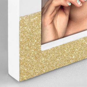 matches21 - Webshop Bilderrahmen Rahmen Fotos Bilder Holz in weiss und weiss Glitter 1 Stk 2 Formate 121584 5 12