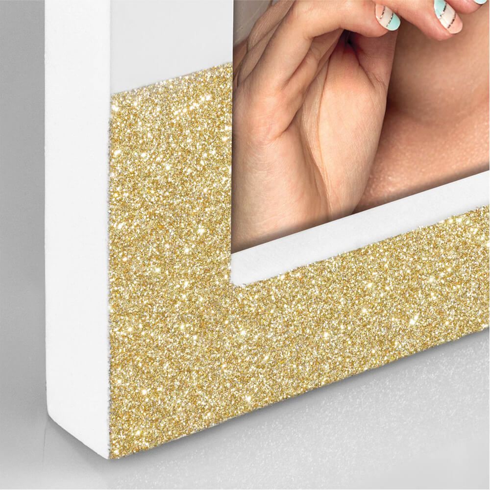 matches21 - Webshop Bilderrahmen Rahmen Fotos Bilder Holz in weiss und weiss Glitter 1 Stk 2 Formate 121584 5 6