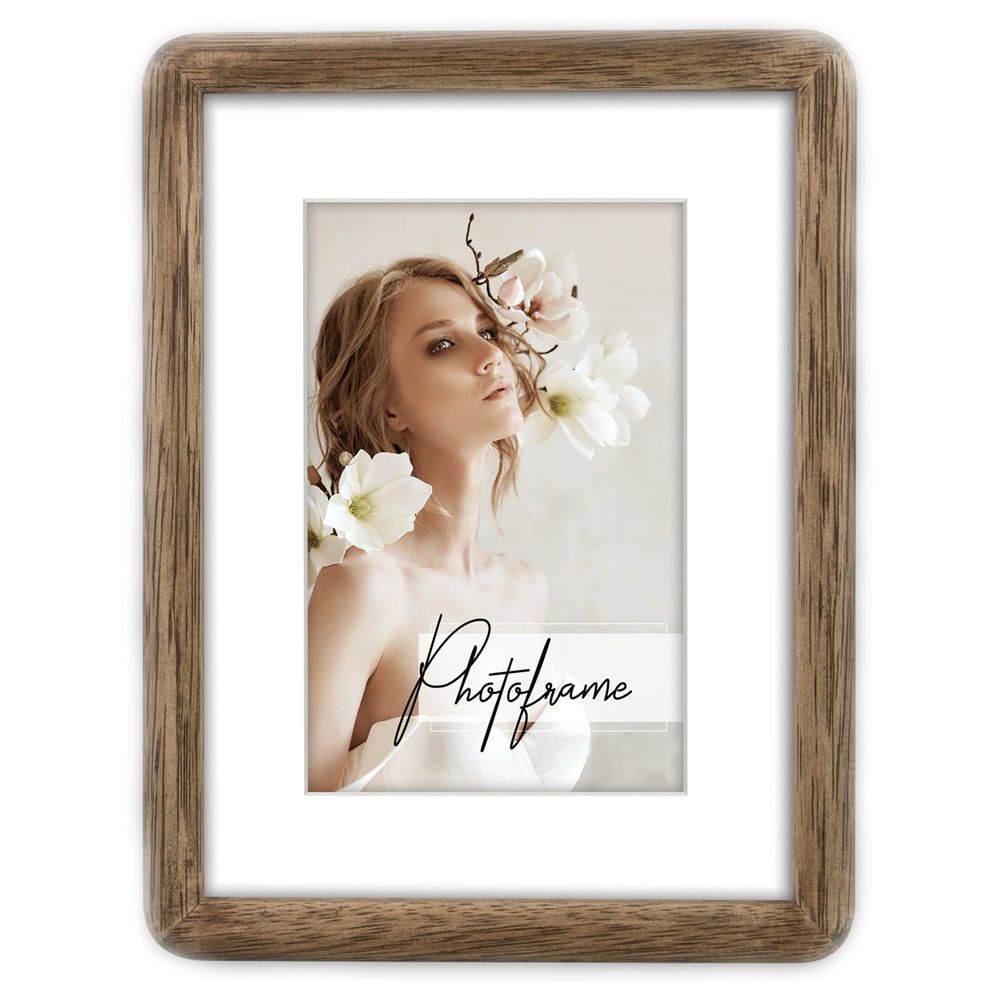 matches21 - Webshop Bilderrahmen Wechselrahmen Fotorahmen Rahmen Holz braun runde Ecken 1 Stk 3 Formate 121570 2 1 2