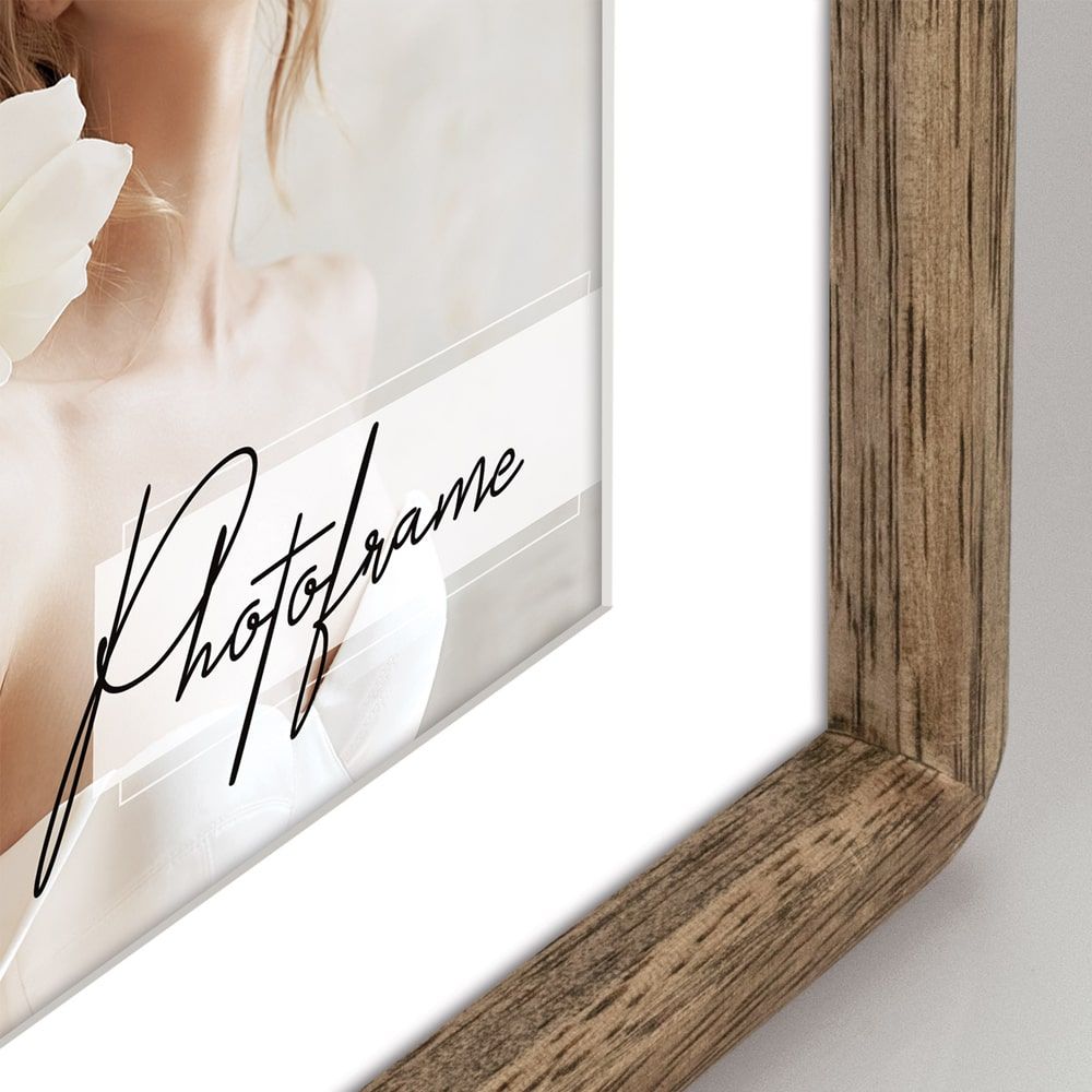 matches21 - Webshop Bilderrahmen Wechselrahmen Fotorahmen Rahmen Holz braun runde Ecken 1 Stk 3 Formate 121570 4 1 4