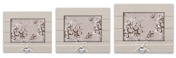 matches21 - Webshop Bilderrahmen horizontal Portraetrahmen mit Herz und Schleife Shabby beige 3 Formate 119270 1 11