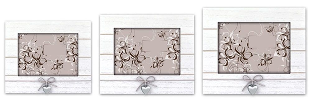 matches21 - Webshop Bilderrahmen horizontal Portraetrahmen mit Herz und Schleife Shabby weiss 3 Formate 119269 1 11