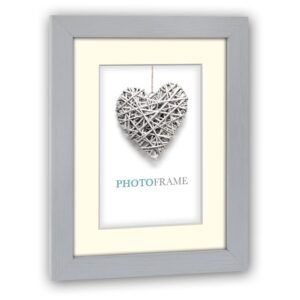 matches21 - Webshop Bilderrahmen mit Passepartout Fotorahmen Rahmen fuer Portraet Holz grau 5 Formate 119252 1 1 9
