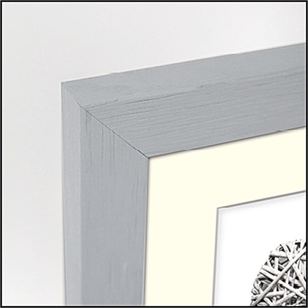 matches21 - Webshop Bilderrahmen mit Passepartout Fotorahmen Rahmen fuer Portraet Holz grau 5 Formate 119252 6 1 7