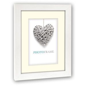 matches21 - Webshop Bilderrahmen mit Passepartout Fotorahmen Rahmen fuer Portraet Holz weiss 5 Formate 119251 1 1 23