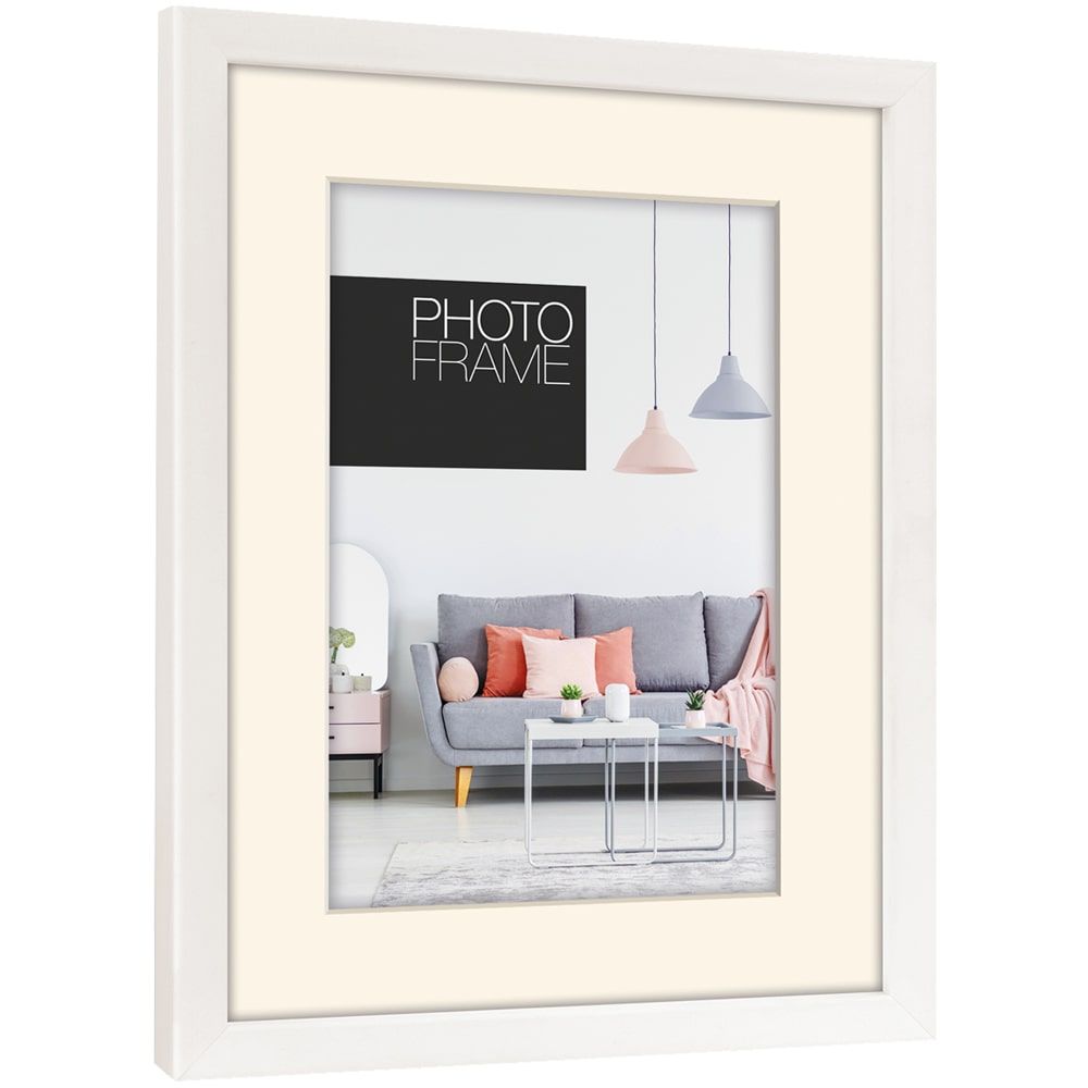 matches21 - Webshop Bilderrahmen mit Passepartout Fotos Bilder Kunststoff weiss 1 Stk 3 Formate 123335 1 1 2