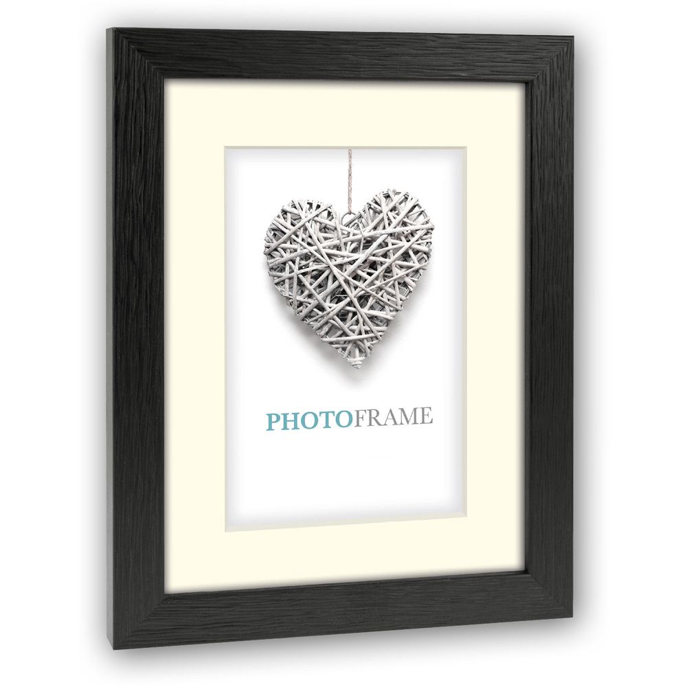 matches21 - Webshop Bilderrahmen mit Passepartout Wechselrahmen fuer Portraet Holz schwarz 5 Formate 119250 1 1 2
