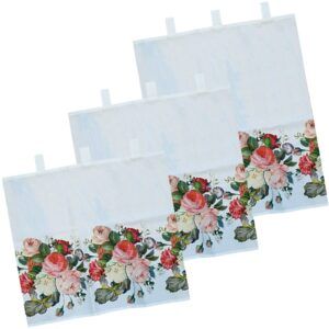 matches21 - Webshop Bistrogardine Gardine Blickdicht und Schlaufen mit bunten Rosen Blueten 1 Stk 6 Groessen 124132 7 1 25