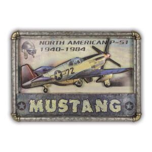 matches21 - Webshop Blechschild Vintage Metallrahmen Motiv Flugzeug 1 Stk Schild 42 5x40 cm bunt 120943 1 15