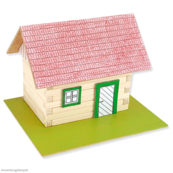 matches21 - Webshop Blockhaus mit Dachkonstruktion Holz Bausatz Kinder Werkset ab 10 Jahren 107583 2 1 1