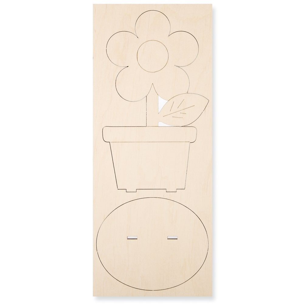 matches21 - Webshop Blume im Topf Sperrholz Holzbausatz vorgerfertigt Bastelset bemalen Kids ab 4 J 118830 8 1 3