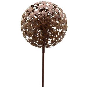 matches21 - Webshop Blumen Blumenkugeln Metall Erdspiess Dekokugeln Outdoor Rostoptik 1 Stk 3 Groessen 118711 3 1 8