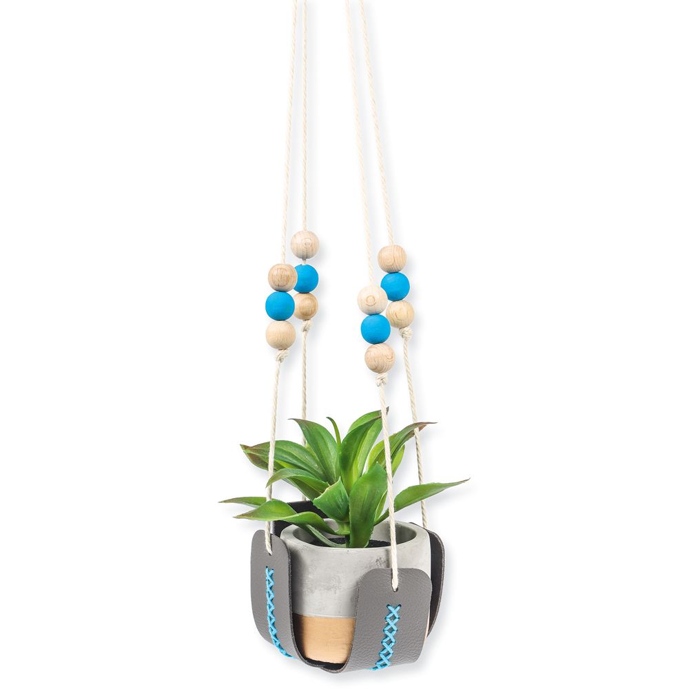 matches21 Blumenampel Leder zum Haengen Selbstgestalten Bastelset Kinder ab 7 Jahre 124410 1 1