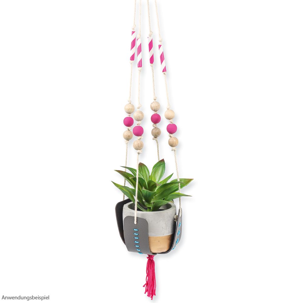 matches21 Blumenampel Leder zum Haengen Selbstgestalten Bastelset Kinder ab 7 Jahre 124410 3 1 4
