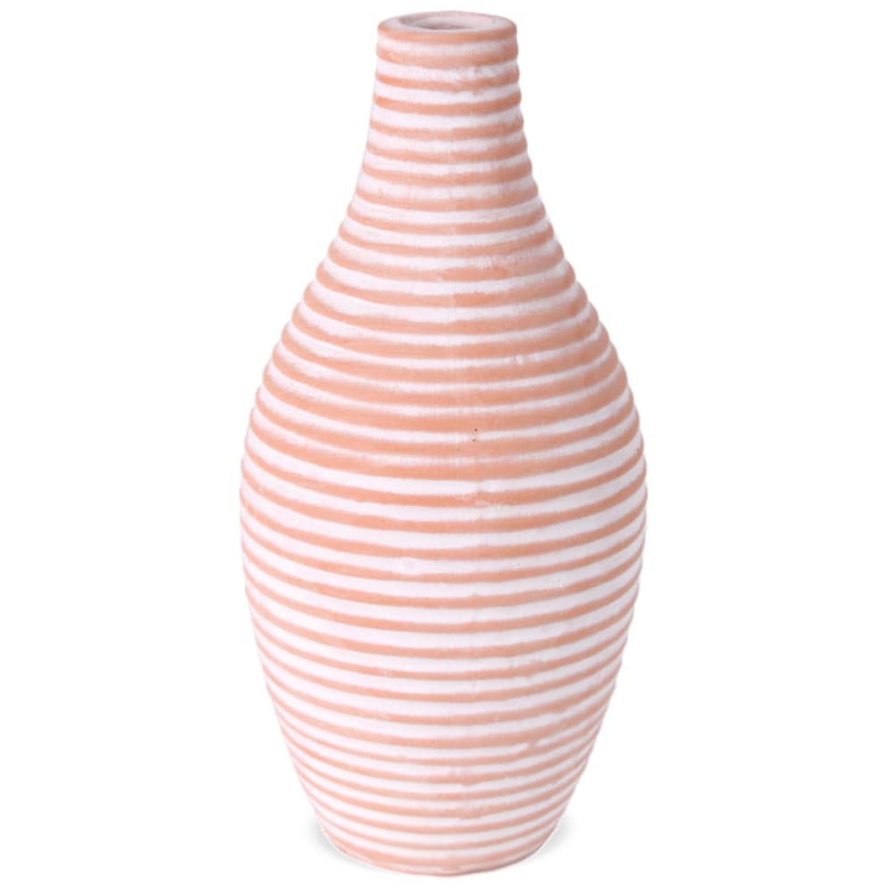 matches21 - Webshop Blumenvase Pflanzgefaess Vase Rillenstruktur quer Keramik terrakotta 7x16 cm 124245 1 1