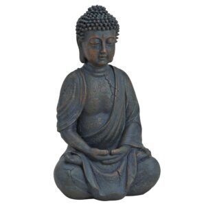 matches21 - Webshop Buddha Figur Deko sitzend Garten Dekofigur braun 25 cm 126476 1 14