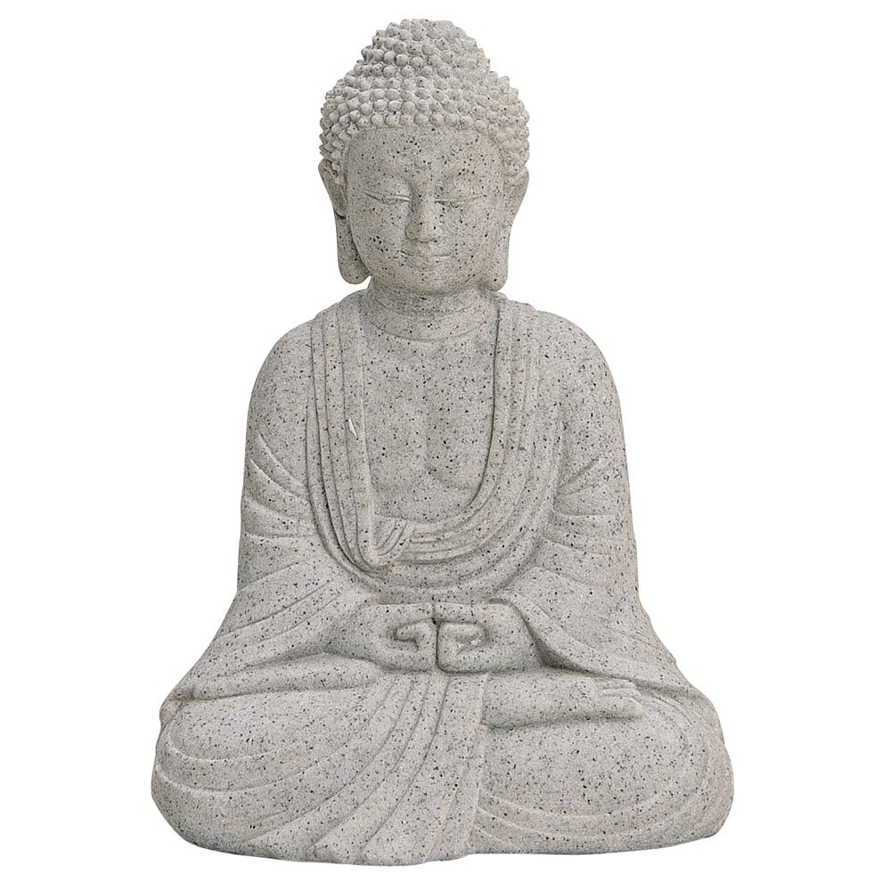 matches21 - Webshop Buddha Figur Deko sitzend Garten Dekofigur grau 13 cm 126477 1 1