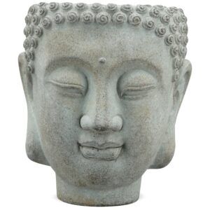 matches21 - Webshop Buddhakoepfe Buddhas Zementkoepfe Gartendeko Pflanzkoepfe grau 1 Stk 2 Groessen 123877 1 1 17