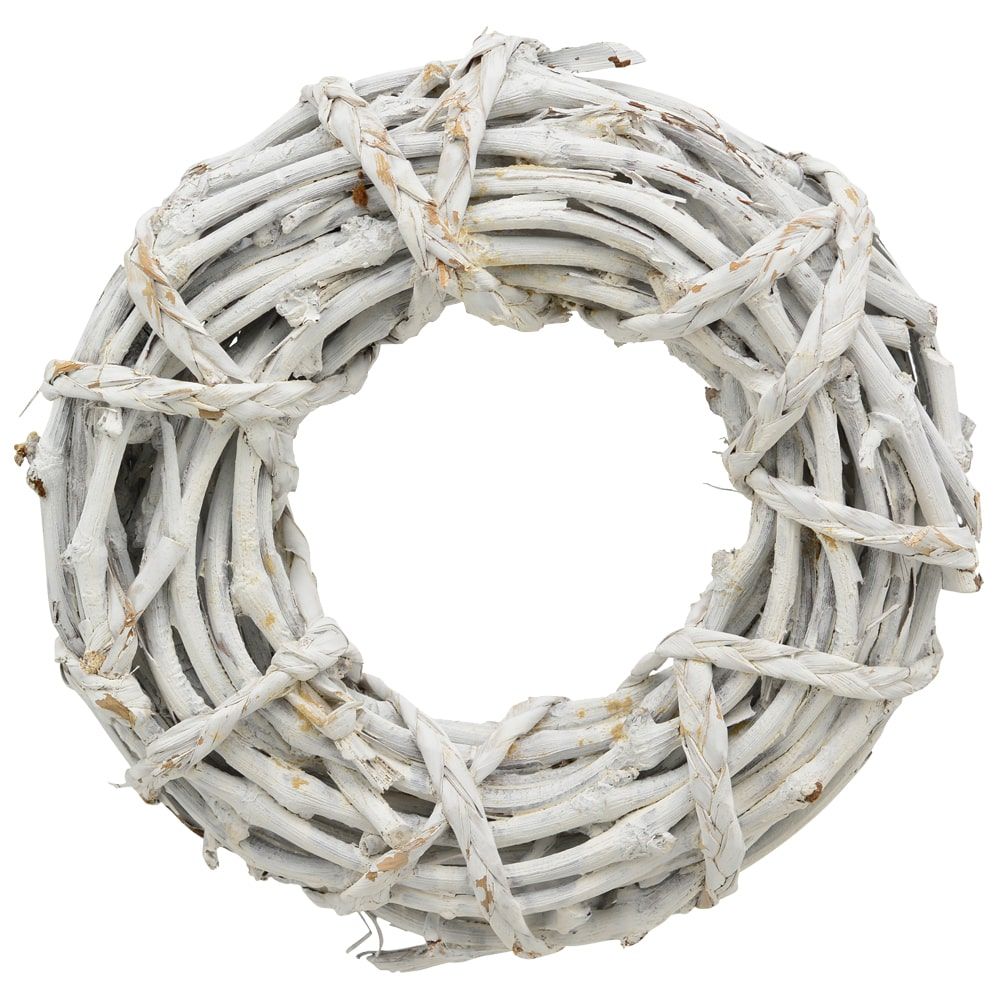 matches21 - Webshop Deko Kranz Tuerkranz Tischkranz aus Rattan weiss Naturmaterial 1 Stk 40x9 cm 118810 2 1 12