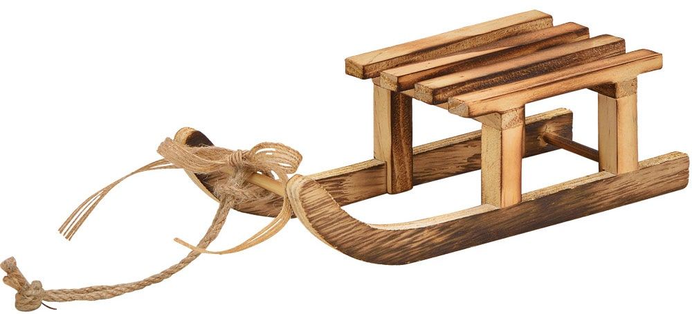 matches21 - Webshop Deko Schlitten Minischlitten Holzschlitten Dekoration Holz braun 1 Stk 3 Groessen 119625 1 1 2
