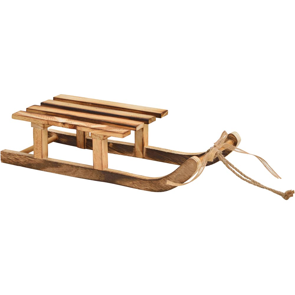 matches21 - Webshop Deko Schlitten Minischlitten Holzschlitten Dekoration Holz braun 1 Stk 3 Groessen 119625 3 1 3