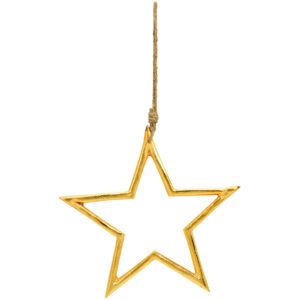 matches21 - Webshop Dekohaenger Sterne mit Kordel Weihnachtsschmuck Haengedeko gold Metall 2 Groessen 125914 1 1 12