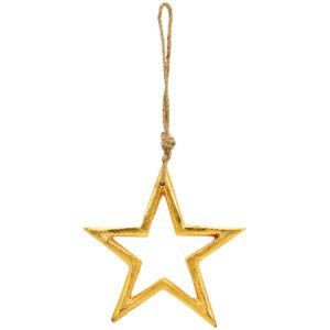 matches21 - Webshop Dekohaenger Sterne mit Kordel Weihnachtsschmuck Haengedeko gold Metall 2 Groessen 125914 2 1 11