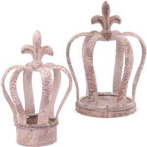 matches21 - Webshop Dekokronen Kronen Metall Gartendeko grau Vintage Shabby 2 Groessen 124452 1 10