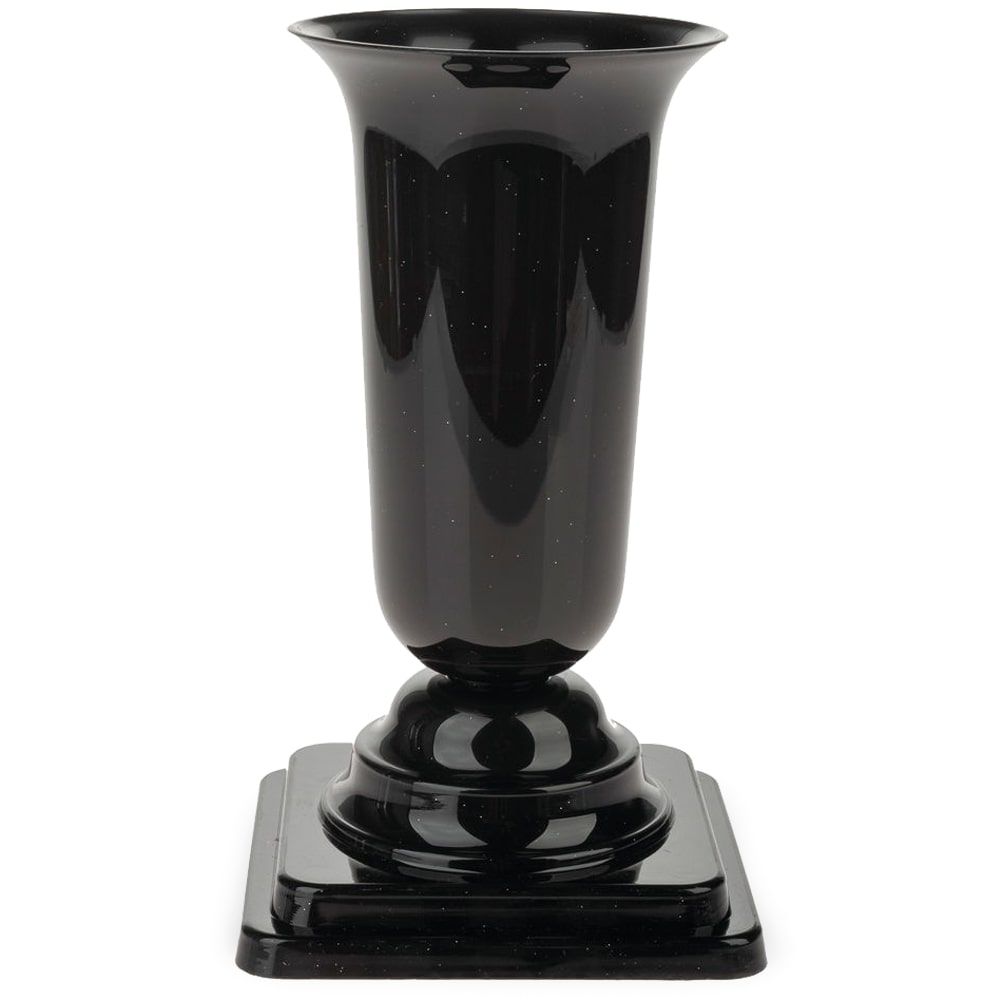 matches21 - Webshop Dekorative Grabvase mit abnehmbarem Fuss Vase in schwarz Kunststoff 1 Stk 10x20 cm 120863 1 1