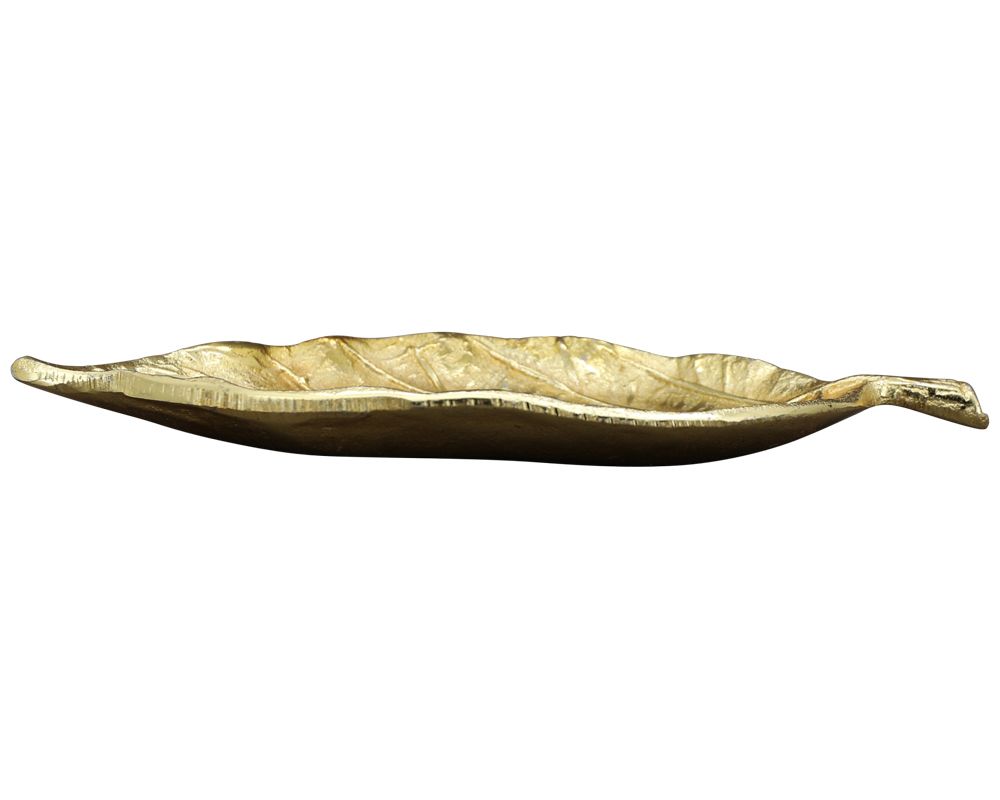 matches21 - Webshop Dekoteller Blatt Dekotabletts Tabletts Blattform Wohndeko Alu gold in 2 Groessen 125366 4 1 6