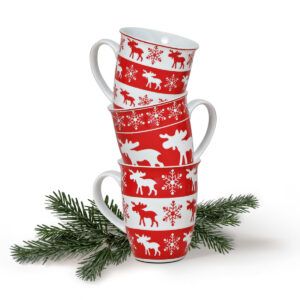 matches21 - Webshop Elch Weihnachtstassen Weihnachtsmotiv Tassen rot weiss Porzellan 36 Stk Karton 113453 1 1 9