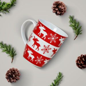 matches21 - Webshop Elch Weihnachtstassen Weihnachtsmotiv Tassen rot weiss Porzellan 36 Stk Karton 113453 7 1 15