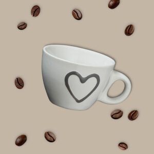 matches21 - Webshop Espressotassen mit Unterteller Herzdekor 4er Set Keramik Je 5 cm 50 ml 110242 4 1 11