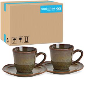 matches21 - Webshop Espressotassen und Teller Keramik Steingut Tassen und Teller braun 48 Stk 7 cm 121352 2 1 3