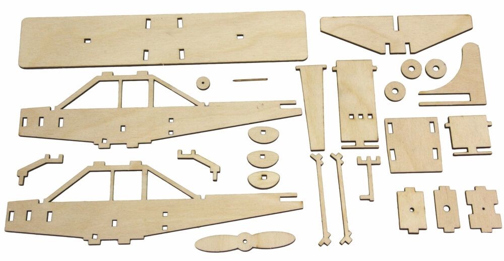matches21 Flugzeug Cessna Flieger Holz Bausatz Bastelset vorgefertigt Kinder ab 8 Jahre 117026 1 1 4